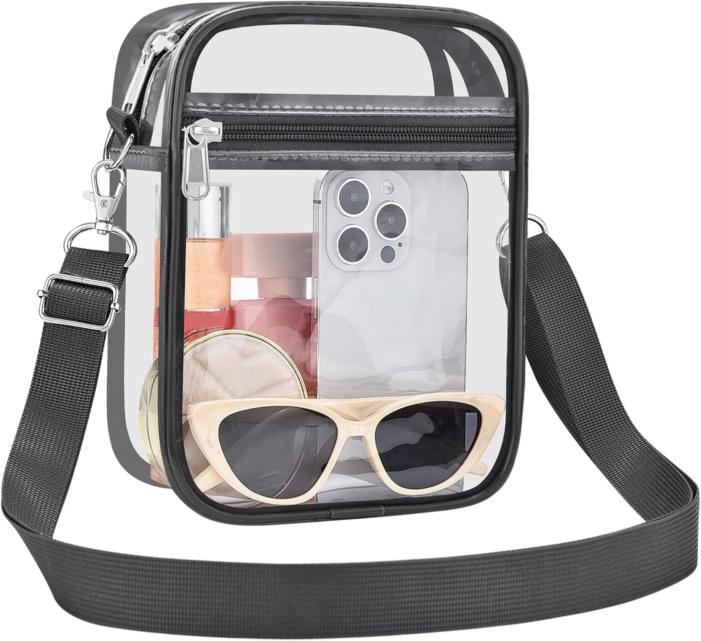 USPECLARE Clear Purse Stadium Transparent Messenger Bag Stadium Approved for Men and Women Clear CrossBody Bag