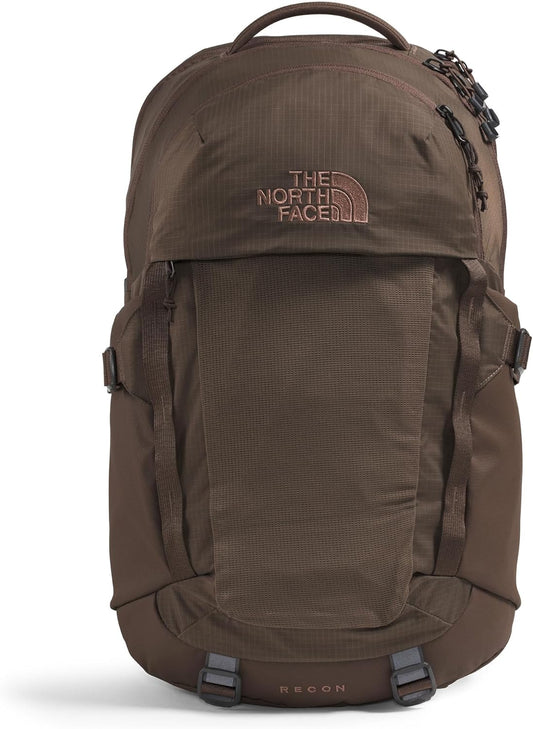 The North Face Recon Everyday Laptop Backpack | Daypack with Water Repellent Finish, 16" Laptop Sleeve, 2 Water Bottle Pockets, Smokey Brown/Latte, One Size