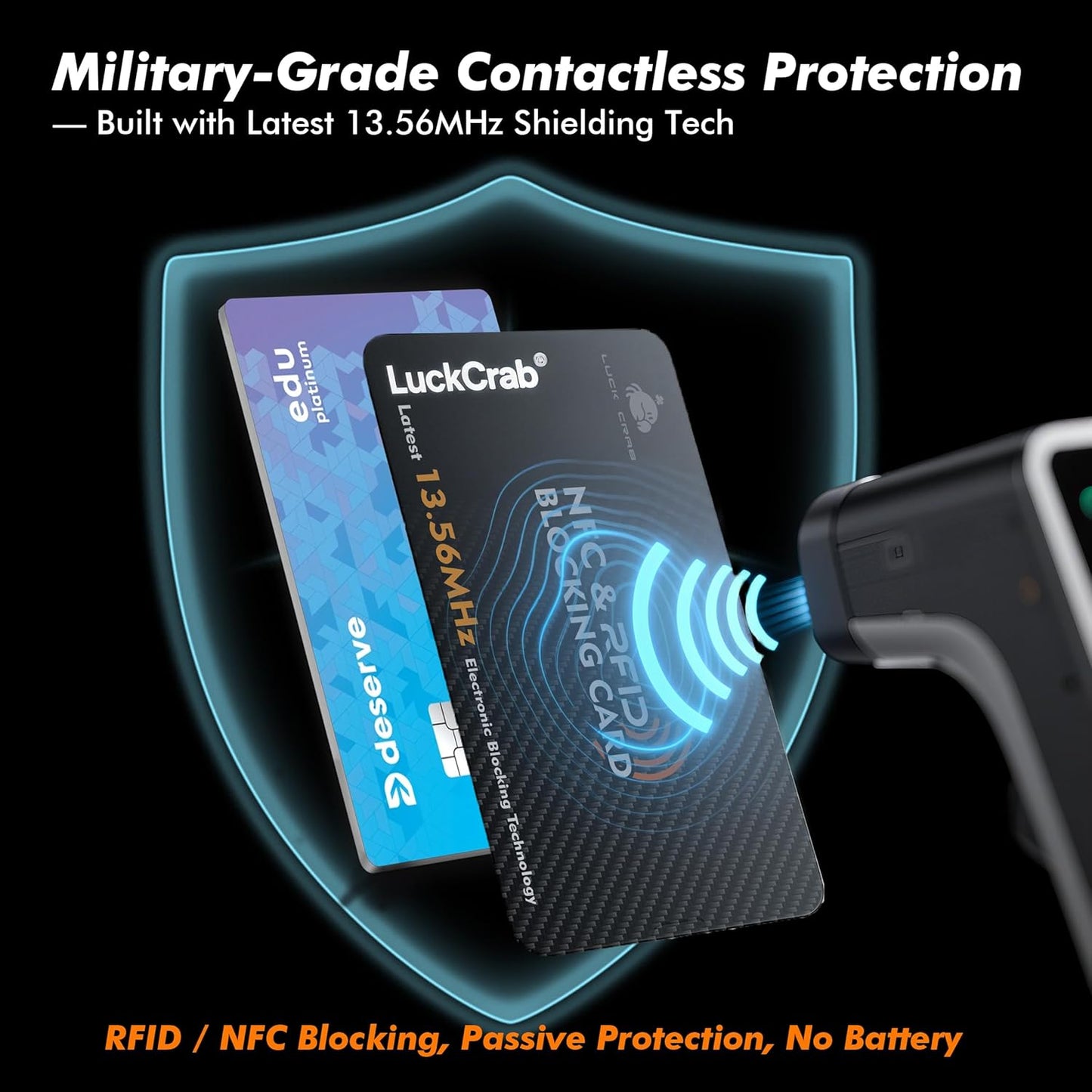 RFID Blocking Cards 2 Pack – Slim SafeCard NFC Wallet Protector for Contactless Credit/Debit Cards & Passports – Anti-Theft RFID Shield for Identity & Data Protection