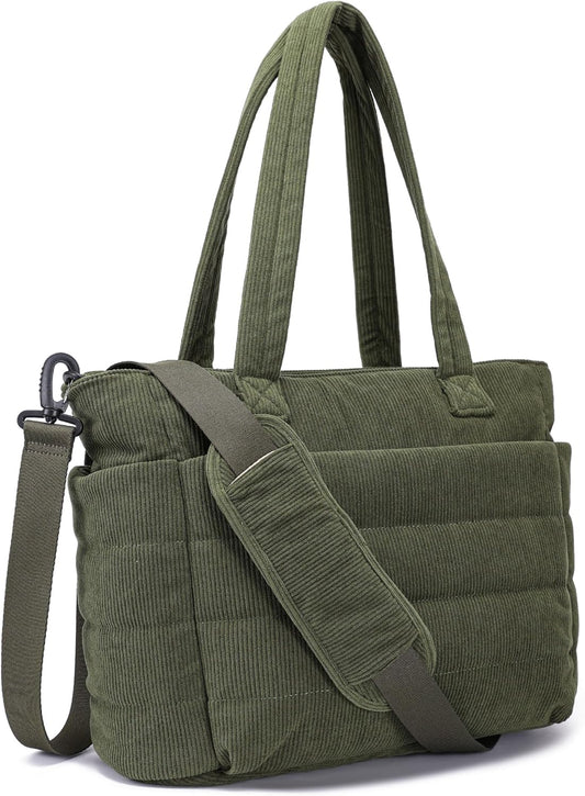 AOCINA Puffy Tote Bag for Women Quilted Work Bag Nurse Bags Women's Handbags for Travel