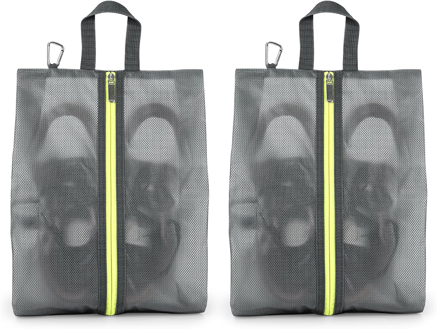 2 Pack Shoe Bags for Travel, Sneaker Bags, Waterproof Travel Shoe Bags with Zipper for Packing, Golf Shoe Dust Bags for Man and Women, X-Large, Grey
