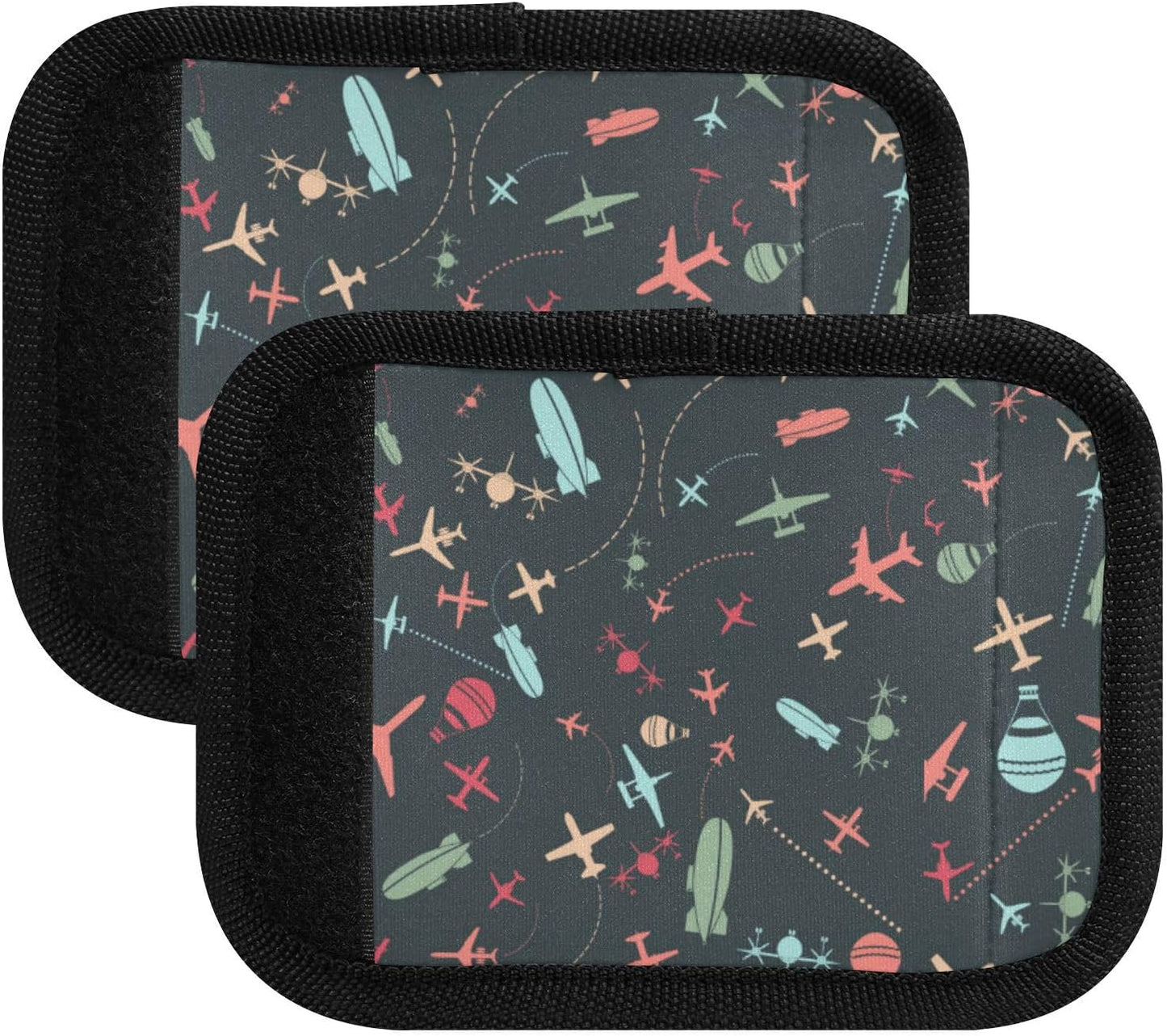 4Pcs Luggage Handle Wrap Suitcase Identifier Handle Covers Tags Soft Travel Bags Luggage Handle Gripper Accessories for Airplane Flying Airplane Pattern
