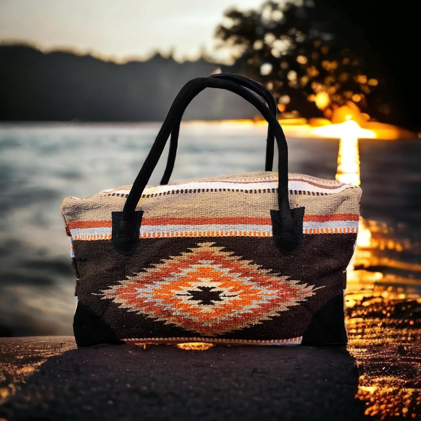 Southwestern Large Weekender Travel Bag Western Duffle Bag Boho Travel Bag