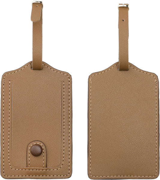Jagucho Leather Luggage Tags for Men Women-Luggage Tags for Suitcases-Baggage Bag Tag Suitcase Labels ID Tags with Full Back Privacy Cover for Carnival Cruise Ships, Travel Tags