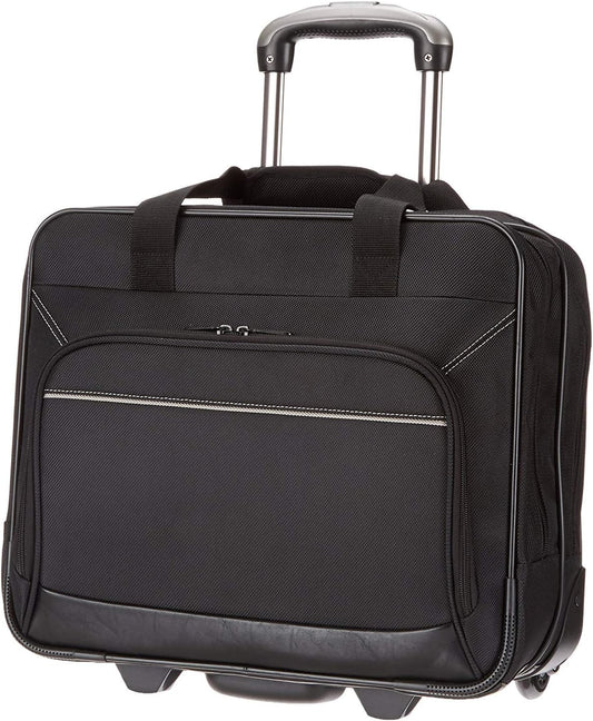 Amazon Basics Rolling Laptop Case, 15.6 in, Black