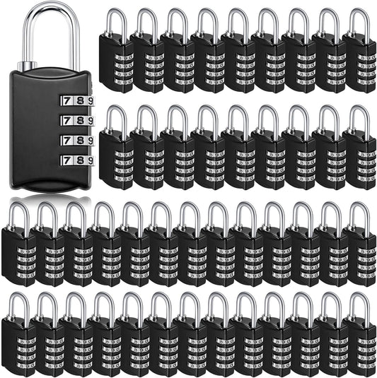 Sadnyy 60 Pcs 4 Digit Combination Locks Combination Padlock Luggage Number Locks Outdoor Waterproof Resettable Padlock for Door Traveling School Gym Locker Suitcases Employee Hasp Storage