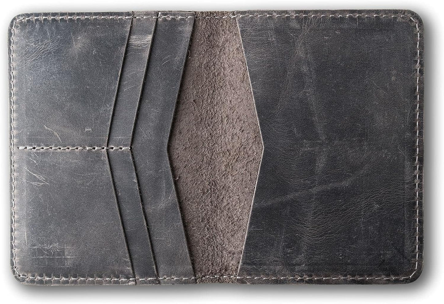 PEGAI Standard Full Grain Crazy Horse Leather Passport Holder | Custom Travel Passport Cover & Organizer | Handcrafted Leather Passport Wallet for Men and Women | Pike (Rock)