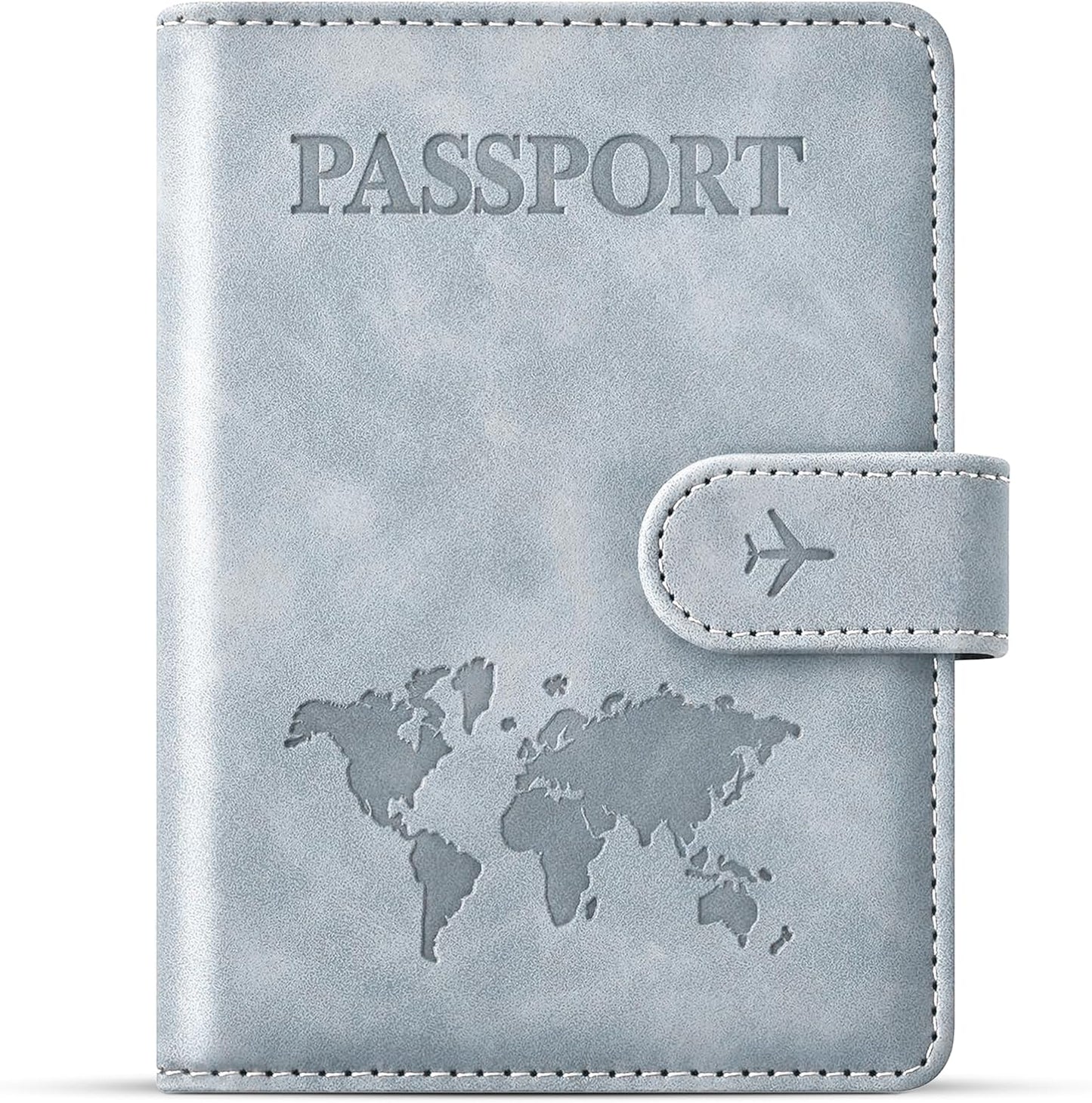 Passport Holder for Travel Essentials, Passport Wallet Cover Case for Travel Must Haves Accessories,Passport Book Holders for Women and Men BLACK (SILVER)
