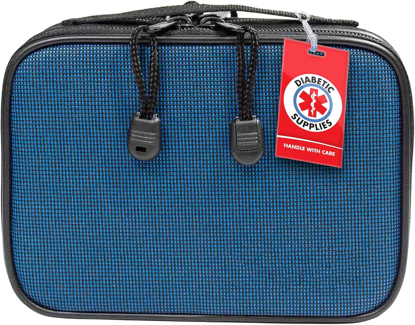 Diabetic Supplies ID Identification Luggage Tag | RED | Medical Alert | Insulin Medical Equipment | Handle with Care | Bag Tag | Luggage Gift