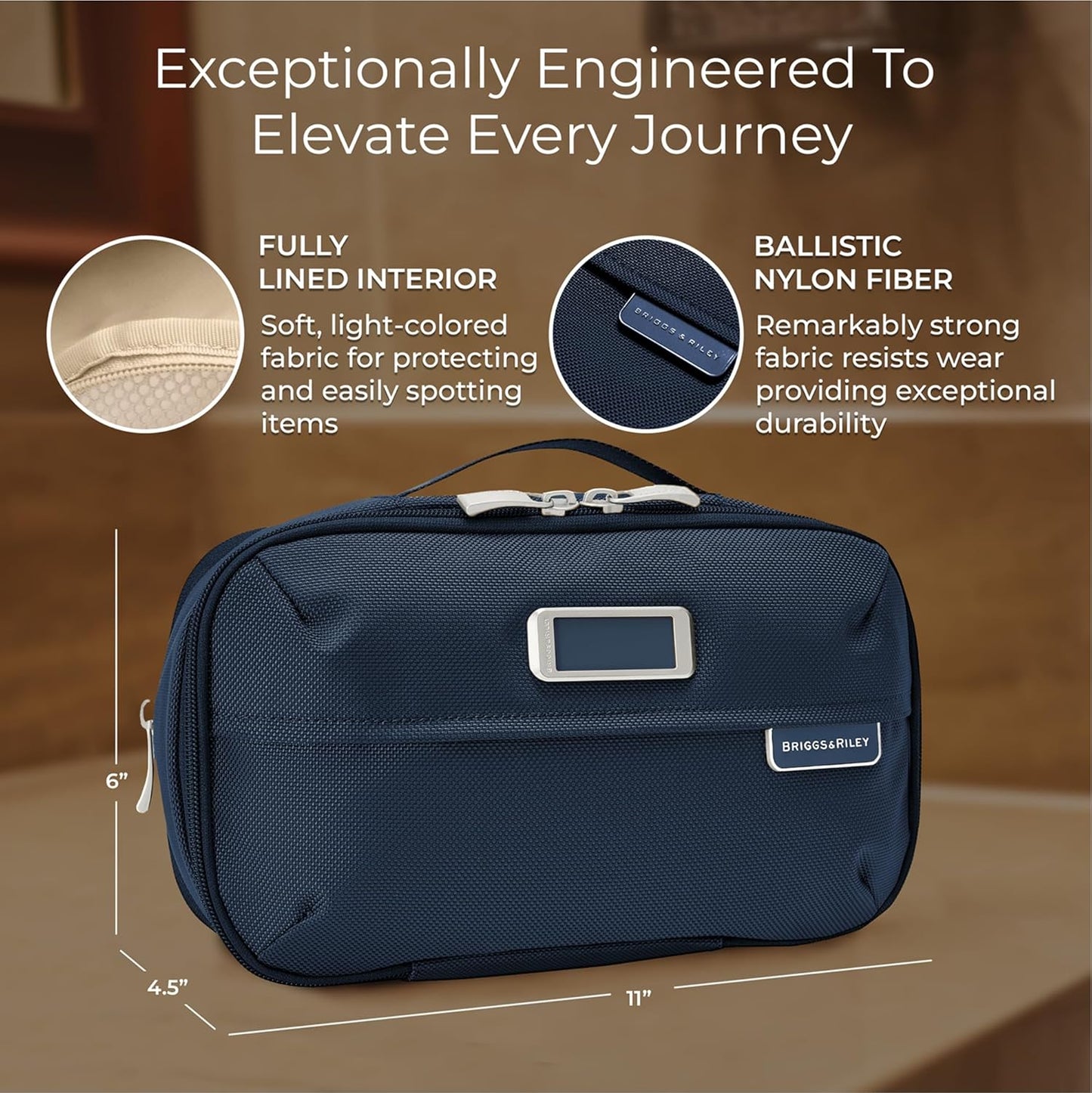 Briggs & Riley Toiletry Kit - Travel Bags for Women & Men, Organizer for Vacation, Dopp Kit for Bathroom Accessories, Makeup, & Skincare