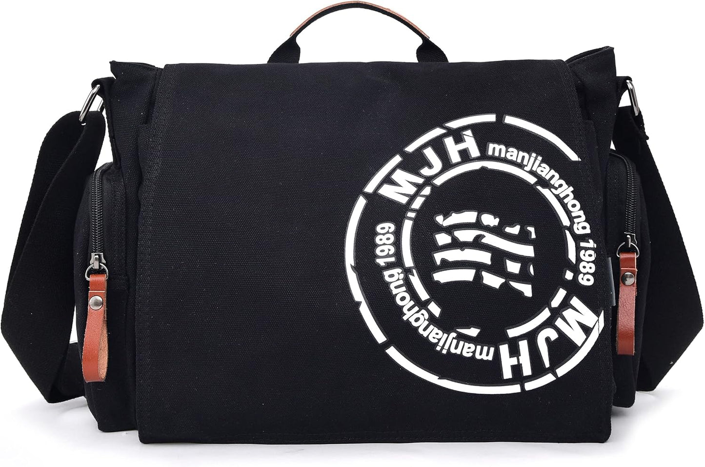 FSD.WG Satchel Messenger Bag for Men Canvas,Travel Shoulder bag 13.5" Laptop Bags