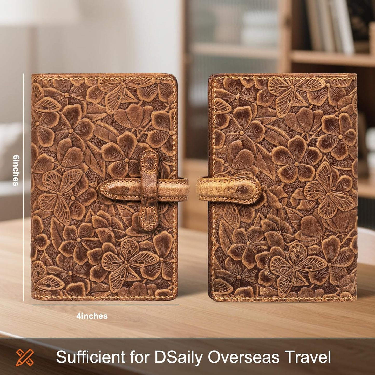 Genuine Leather Passport Holder for Women Men - RFID Blocking Slim Travel Wallet，Brown