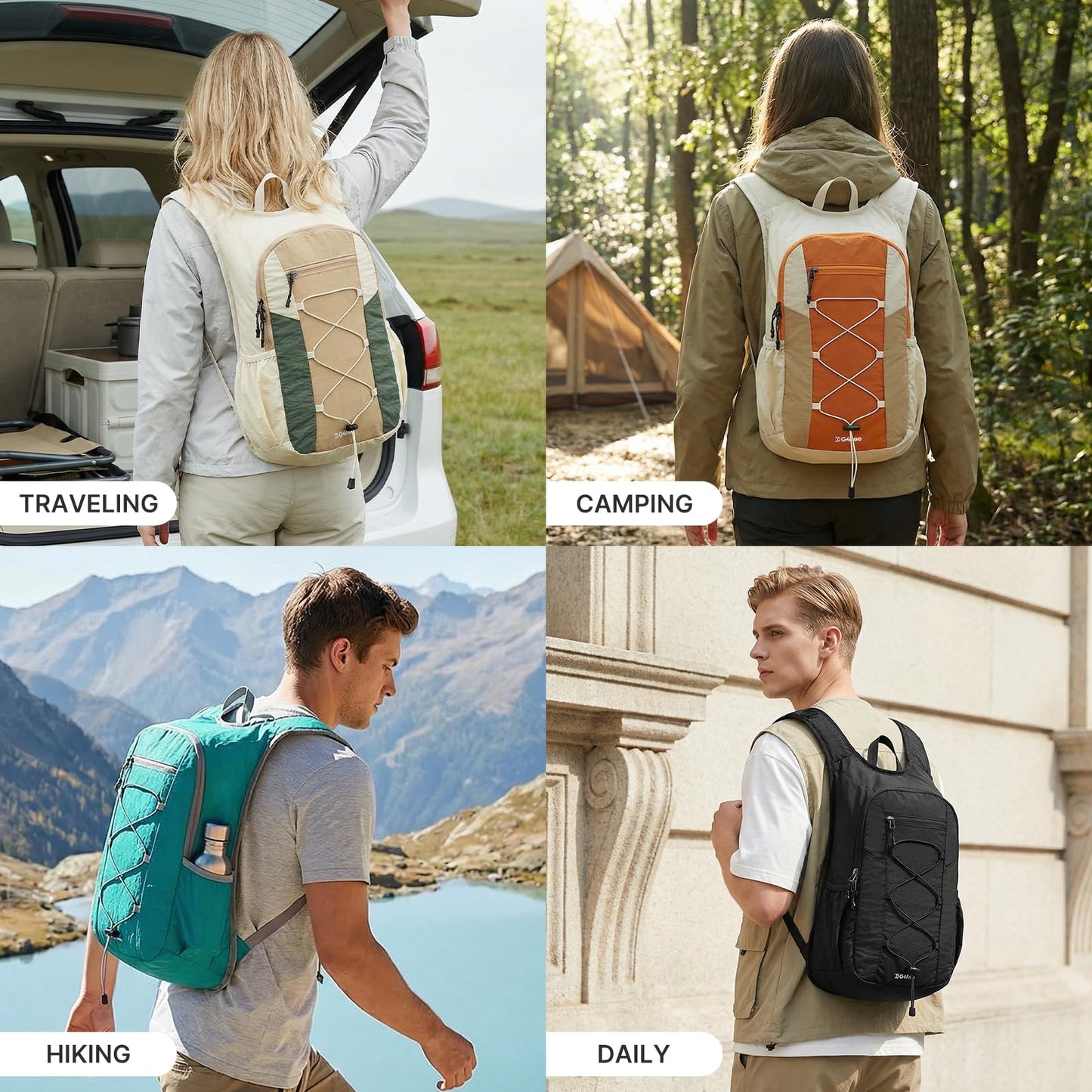 G4Free 20L Lightweight Packable Hiking Backpack for Women Men
