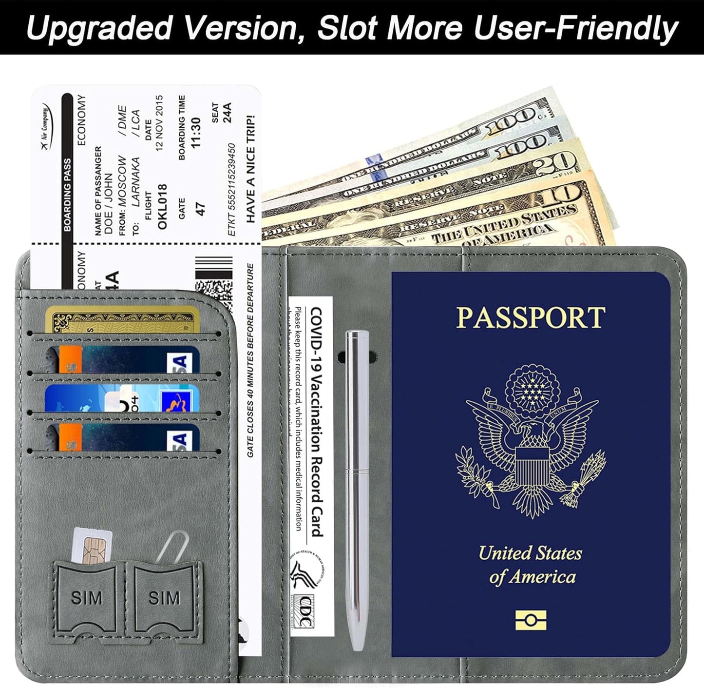 Passport Holder Cover Wallet Travel Essentials Leather Rfid Blocking Case Vacation Luggage Must