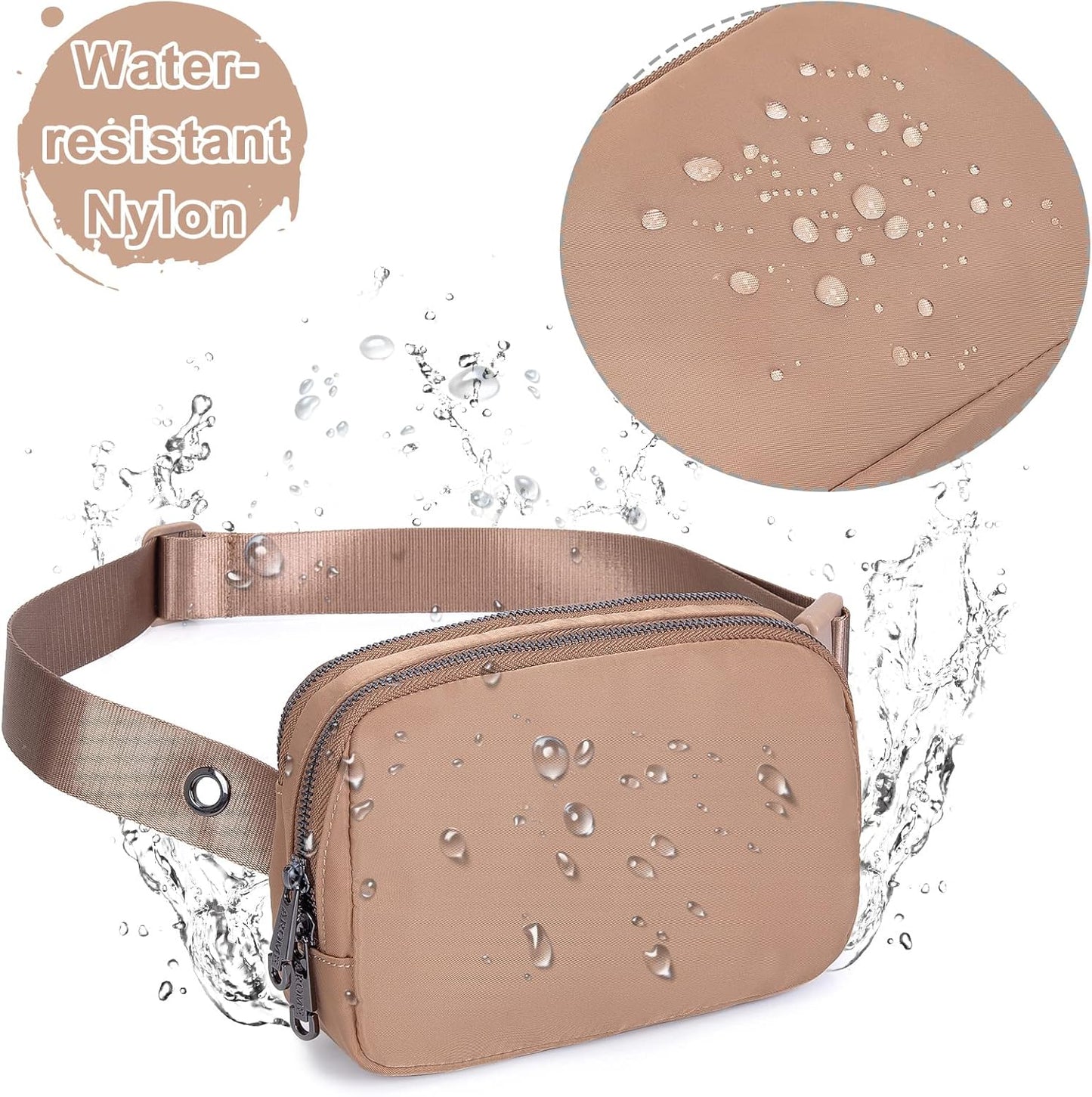 AROME Mini Belt Bag for Women, Fashion Waist Packs Fanny Pack Crossbody Bags with Strap Extender for Women Men, Waterproof Waist Bag Hip Bum Bag for Casual Travel Running Hiking Outdoor Sports