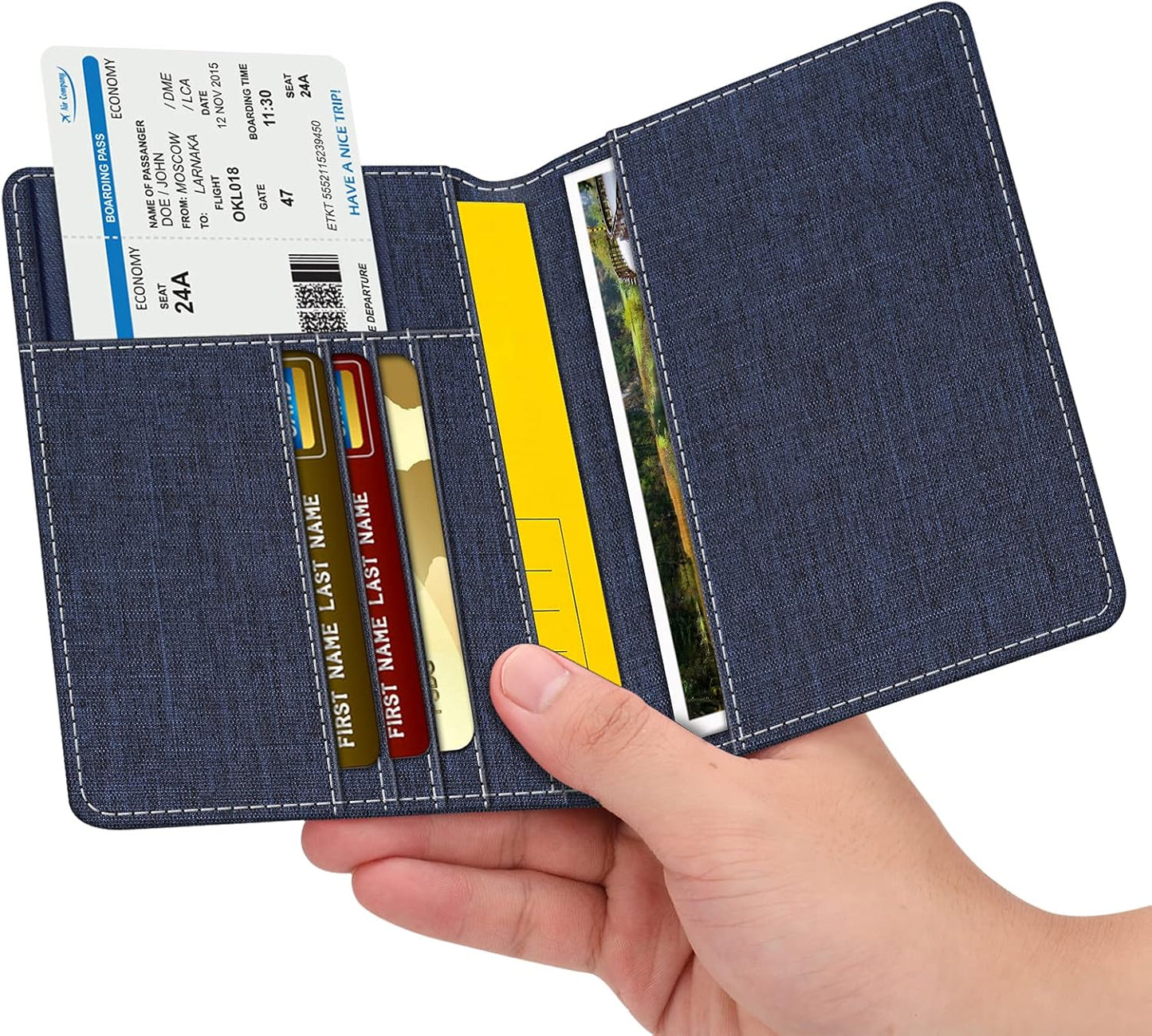 FINTIE Passport Holder, Slim Travel Wallet RFID Blocking Card Case Cover Passport Cover Protector Essentials with Credit Card Slots for Women/Men