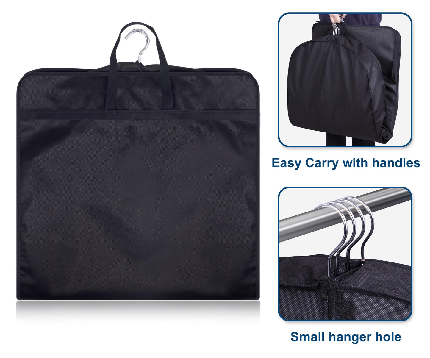 KIMBORA 43" Suit Bags for Closet Storage and Travel, Gusseted Hanging Garment Bags for Men Suit
