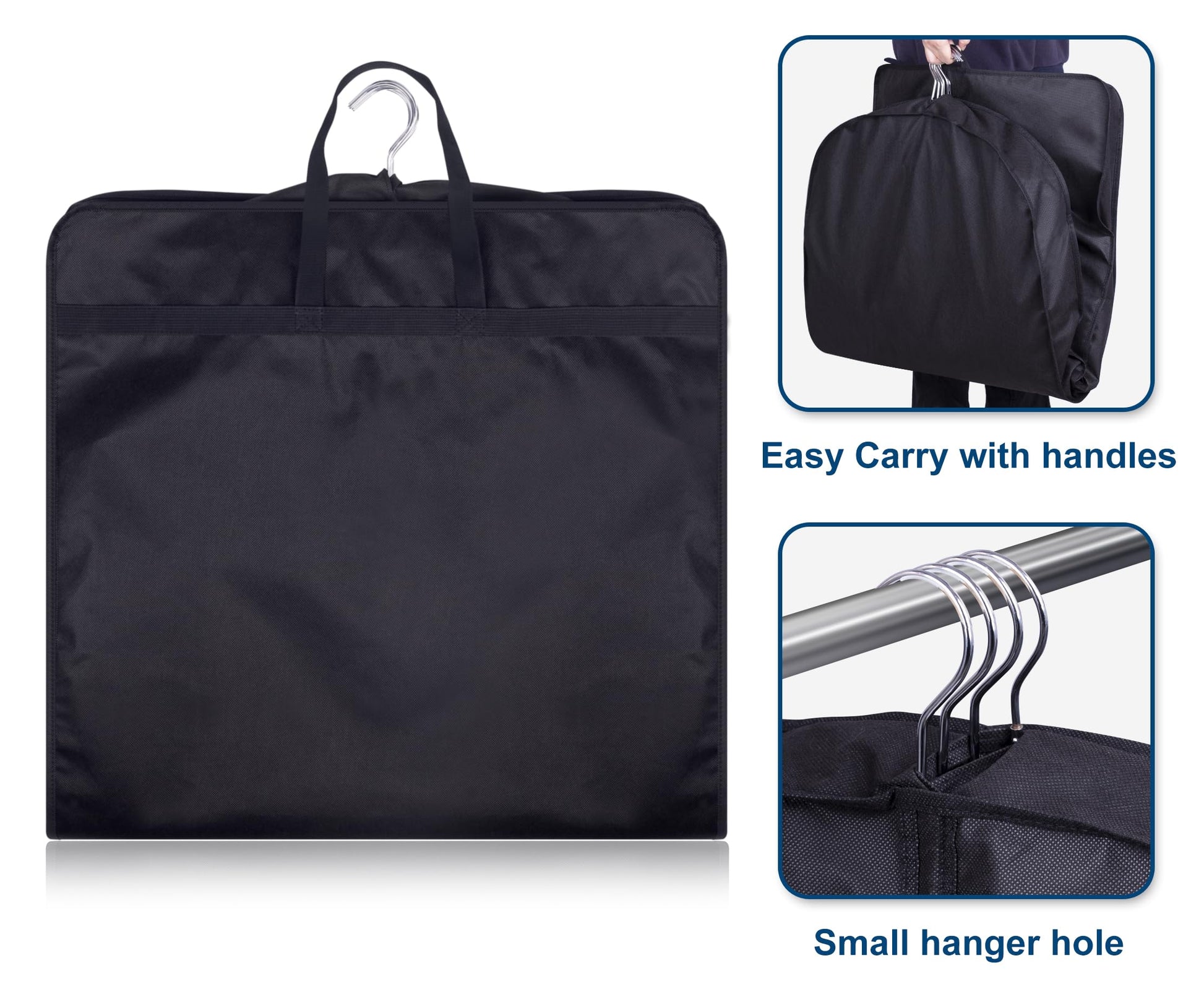 KIMBORA 43" Suit Bags for Closet Storage and Travel, Gusseted Hanging Garment Bags for Men Suit