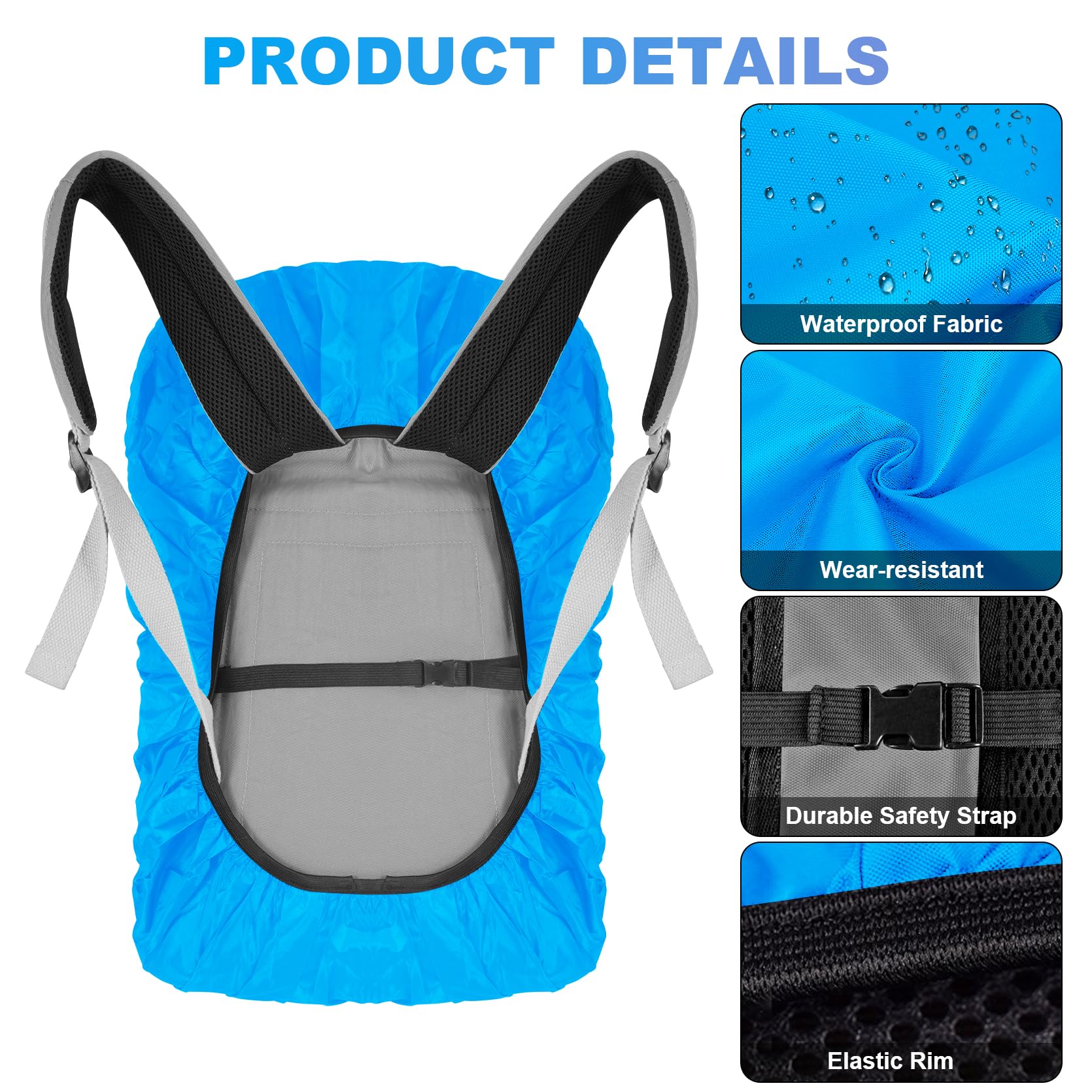 LAMA 2 Pack Waterproof Rain Cover for Backpack, Reflective Rucksack Rain Cover for