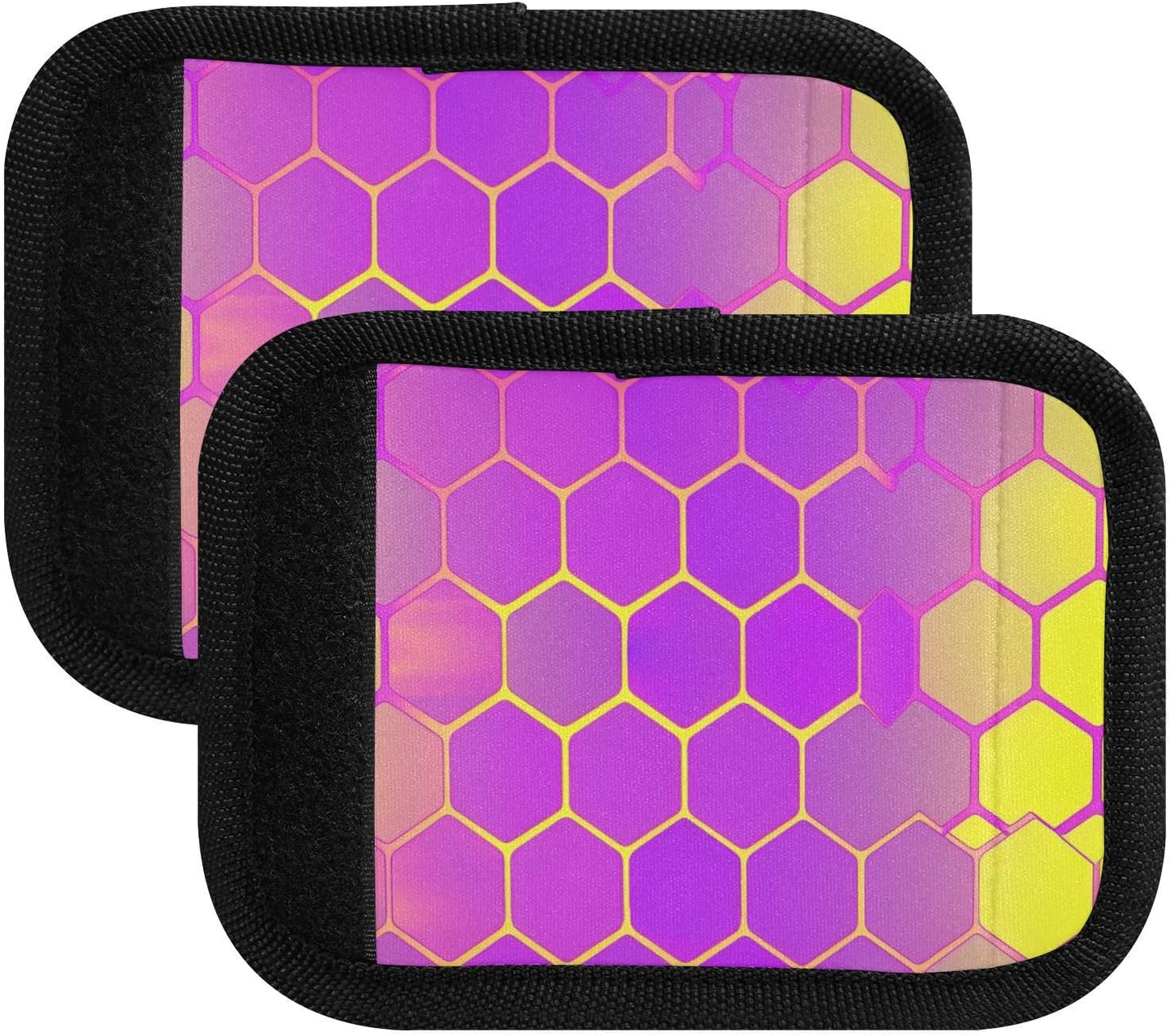 Honeycomb Purple Gradient 4 Pack Luggage Handle Wraps Covers for Suitcase Identifiers Bag Tags Travel Accessories
