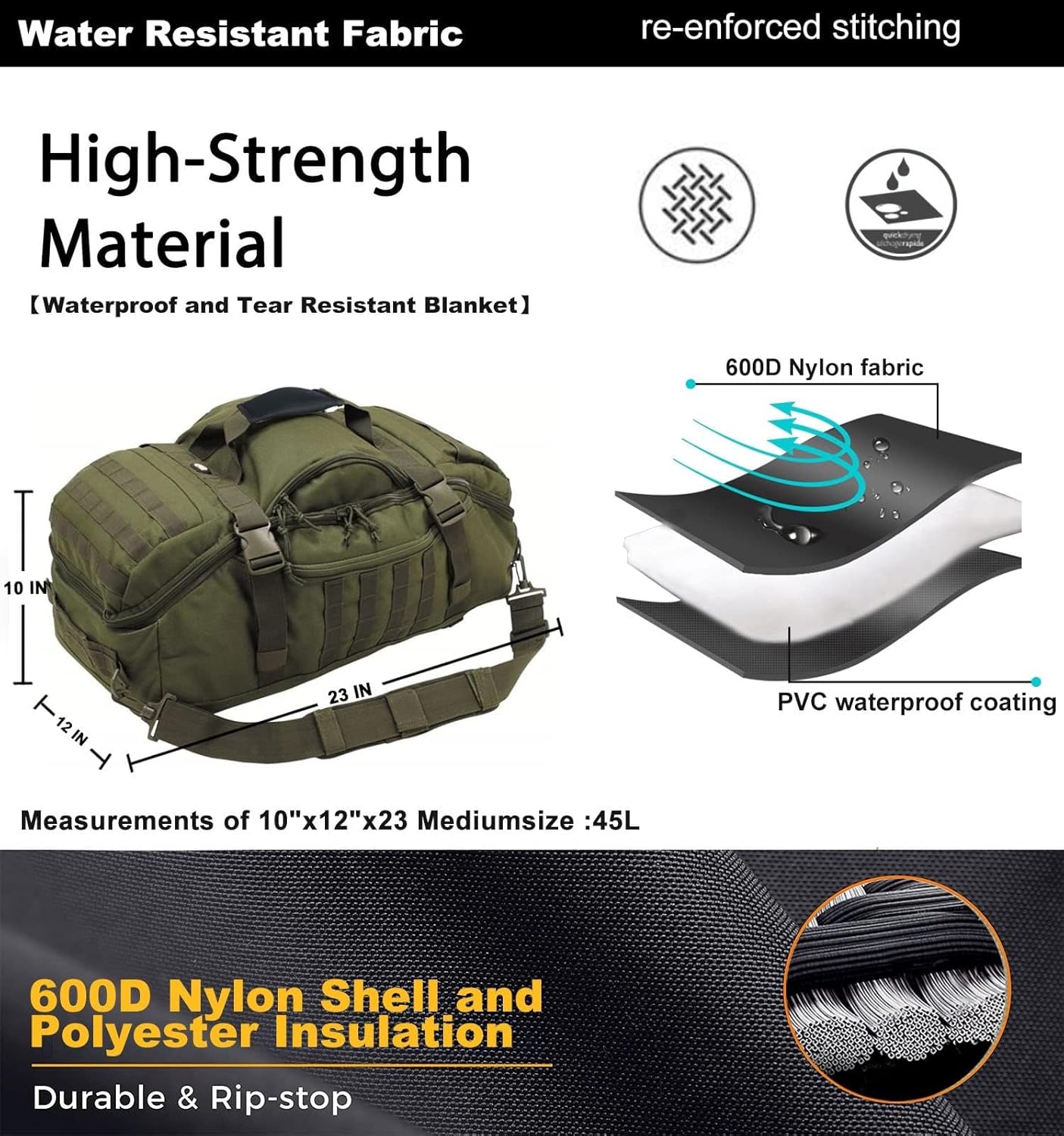 Gym Bag Duffle Bags Backpack - Travel Weekender Bag for Men Women Workout Bag for