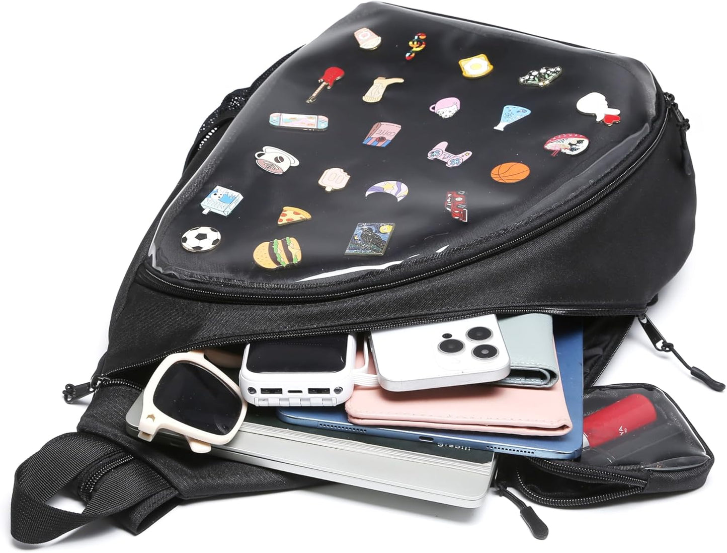 Oxford Ita Bag Kawaii Pin Display Chest Pack Single Shoulder Bag Sport Backpack Hiking Daypack, Large