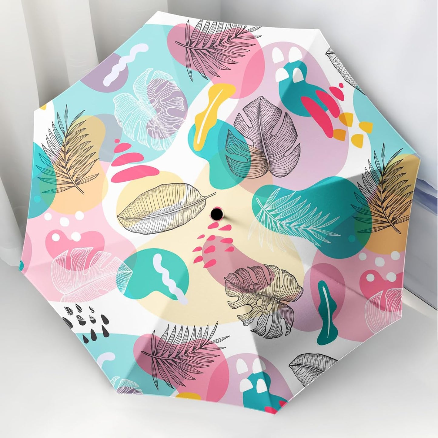 Small Travel Folding Umbrella for Girl, Portable, UV, SunShade, Compact, Automatic, Rain & Wind