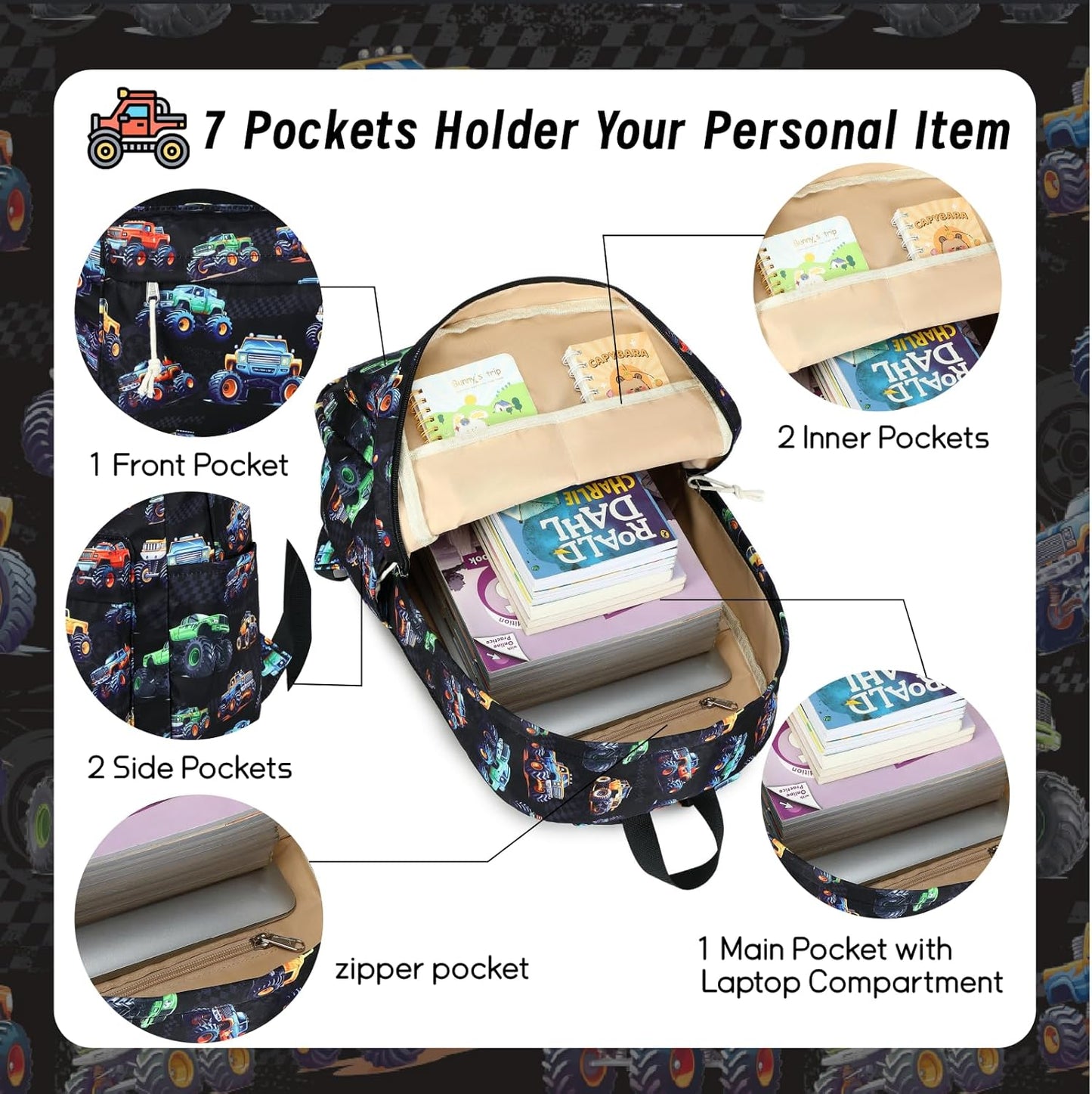 CAMTOP School Backpack for Kids Girls Boys Backpacks with Lunch Box Kindergarten Elementary BookBag Set for Age 4-10