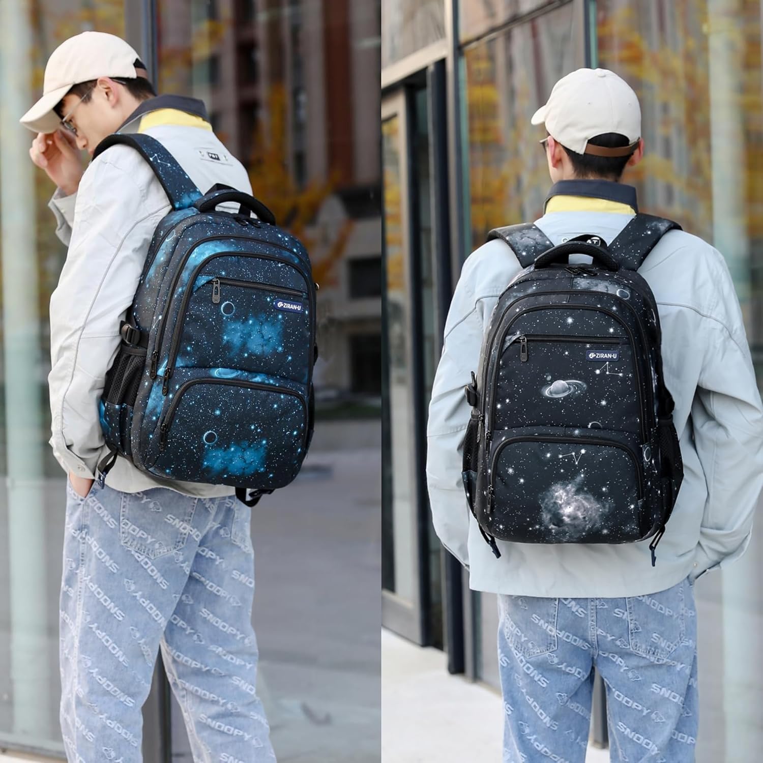 MITOWERMI Boys Backpacks for Primary Junior School Kids Backpack with Lunch Box Galaxy Space