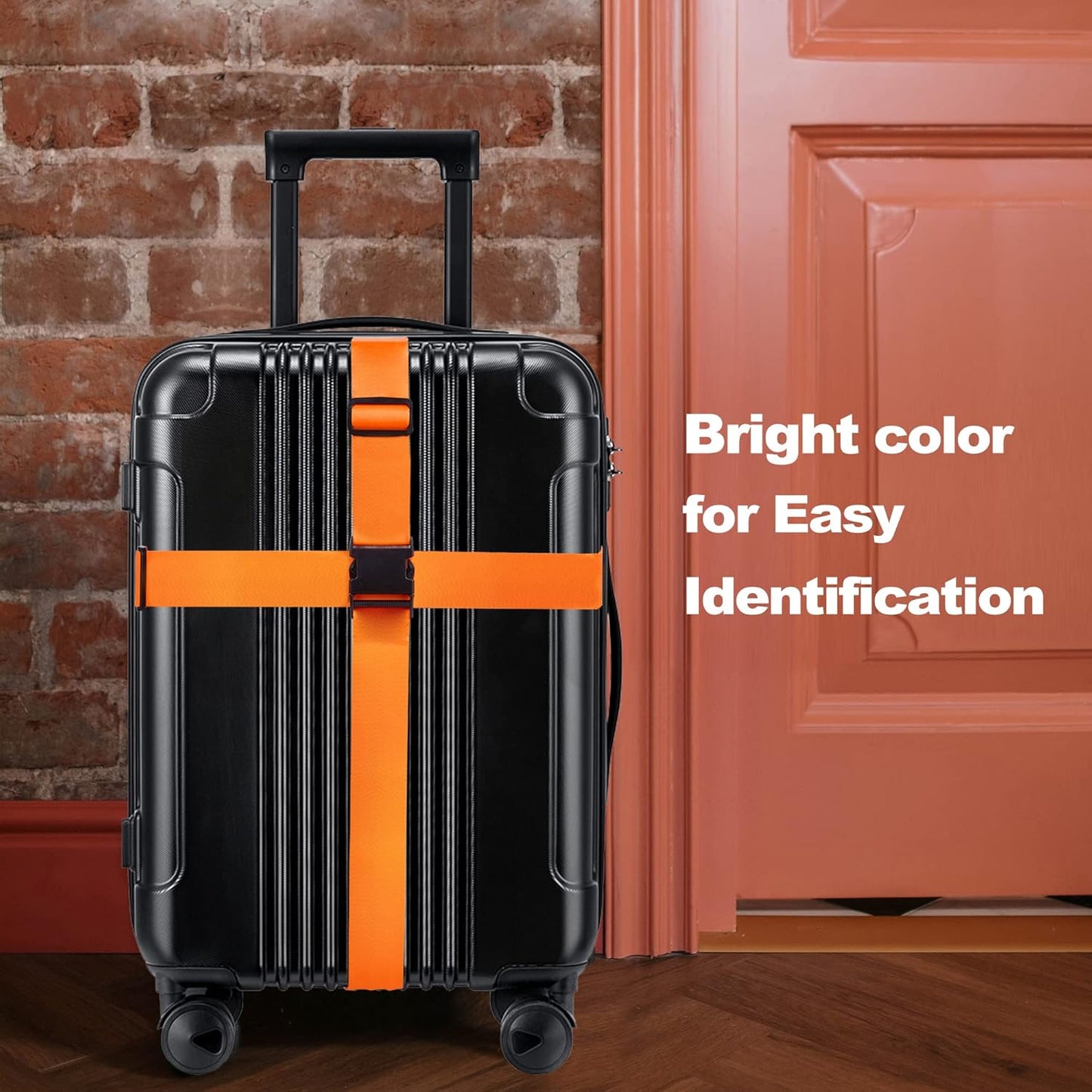 Luggage Straps for Suitcases TSA Approved Travel Belt 8 Pack by Chelmon (Orange)