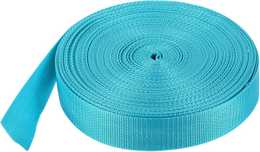 MECCANIXITY Lightweight Polypropylene Webbing Strap 1 1/2" 25 Yard Backpack Strapping Band Light Blue for Outdoor Luggage Cargo Straps