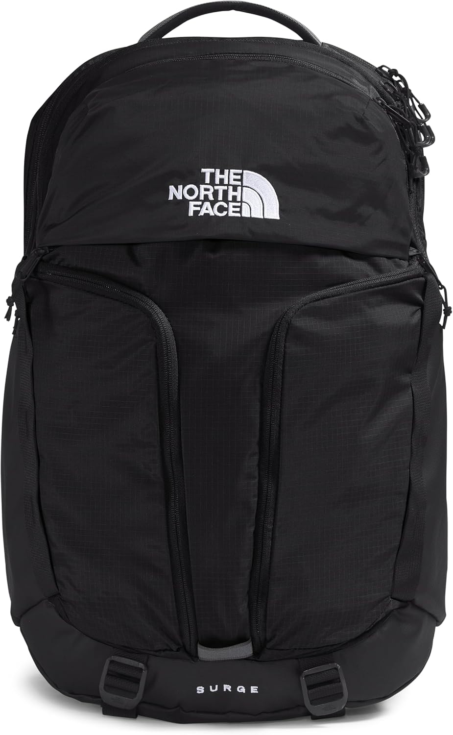 The North Face Surge Commuter Laptop Backpack | Daypack with Water Repellent Finish, 16" Laptop Sleeve, Reflective Details, TNF Black/TNF Black-NPF, One Size