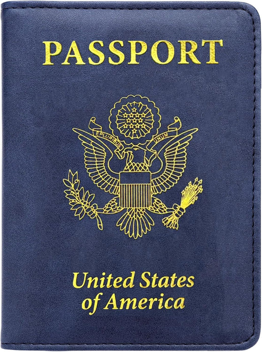 Passport Holder Cover Case Travel Wallet Cover Passport Leather Card Case RFID Blocking Document Organizer Travel Accessories for Women Men