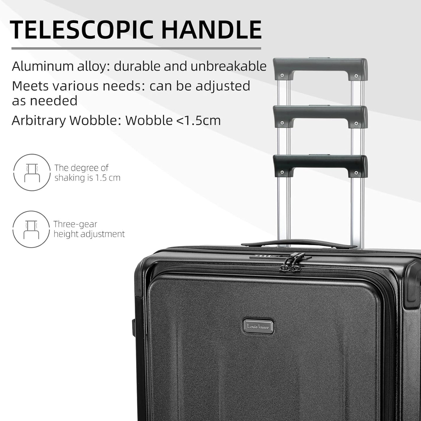 Premium Carry On Luggage, 20 Inch Top Opening Aluminum Frame Lightweight Airline Approved ABS+PC Hard Shell Suitcases with Silent Wheels, TSA Lock, Front Pocket and Wet-dry Separated Six-piece Set