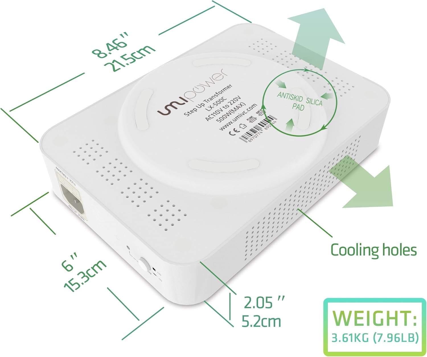 UMI 500W Step Up Voltage 120v to 220v Converter, Voltage Converter 120v to 220v for Appliances