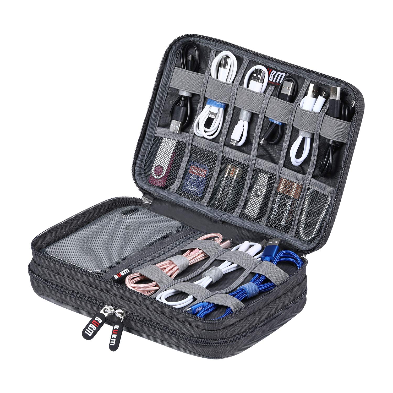 Electronic Cable Organizer Bag - Portable Travel Double Layers Electronic Digital Accessories
