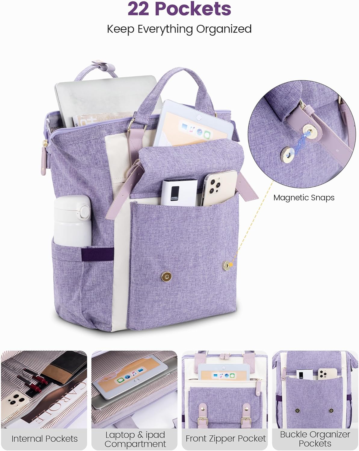 LOVEVOOK Laptop Backpack for Women Work Teacher Bag Travel Backpack, Stylish College Backpack Purse, Business Computer Laptop Bag Nurse Bags, Casual Daypack, 15.6 Inch