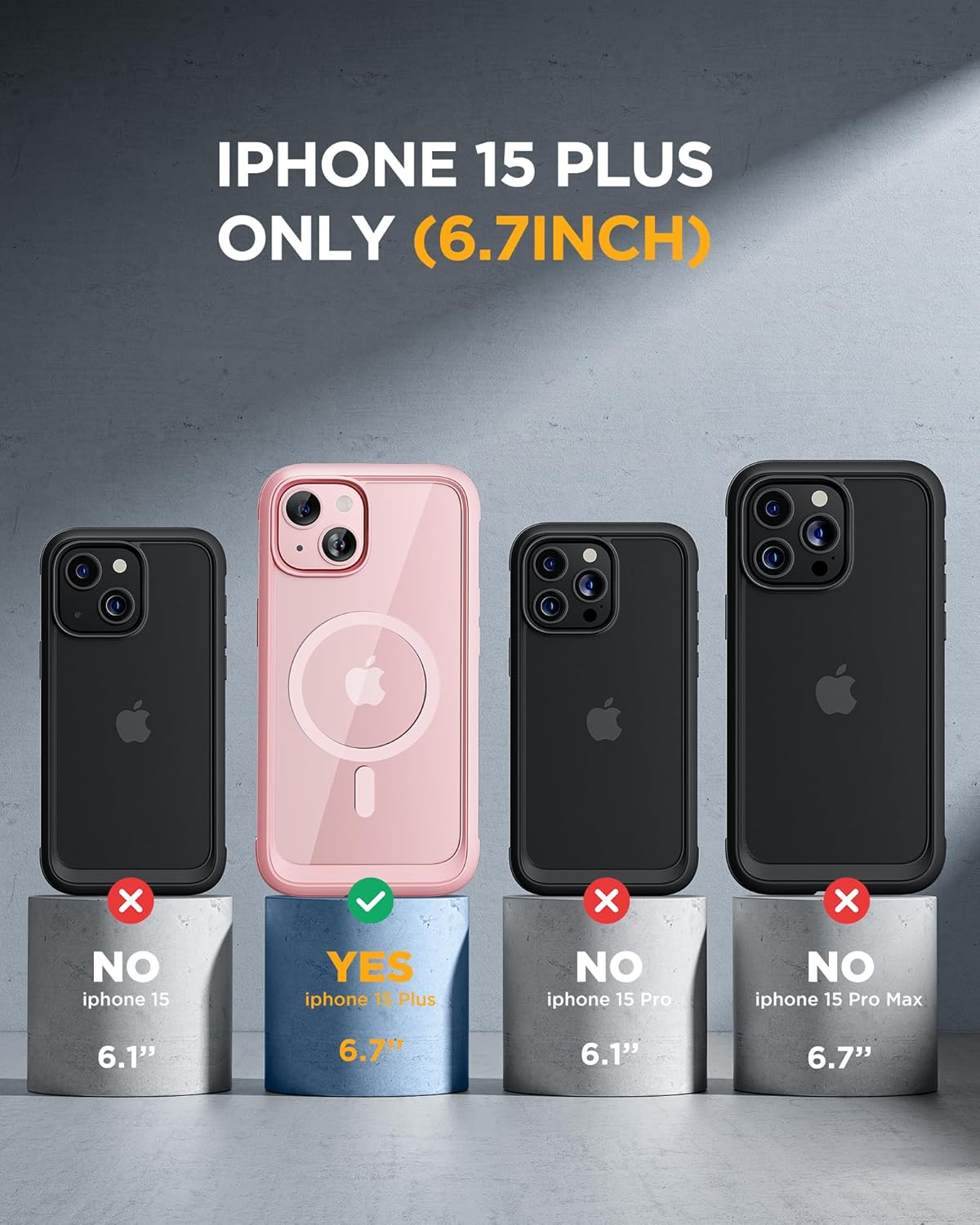 Miracase Magnetic for iPhone 15 Plus Case 6.7'' [Compatible with Magsafe] Full-Body Military Drop