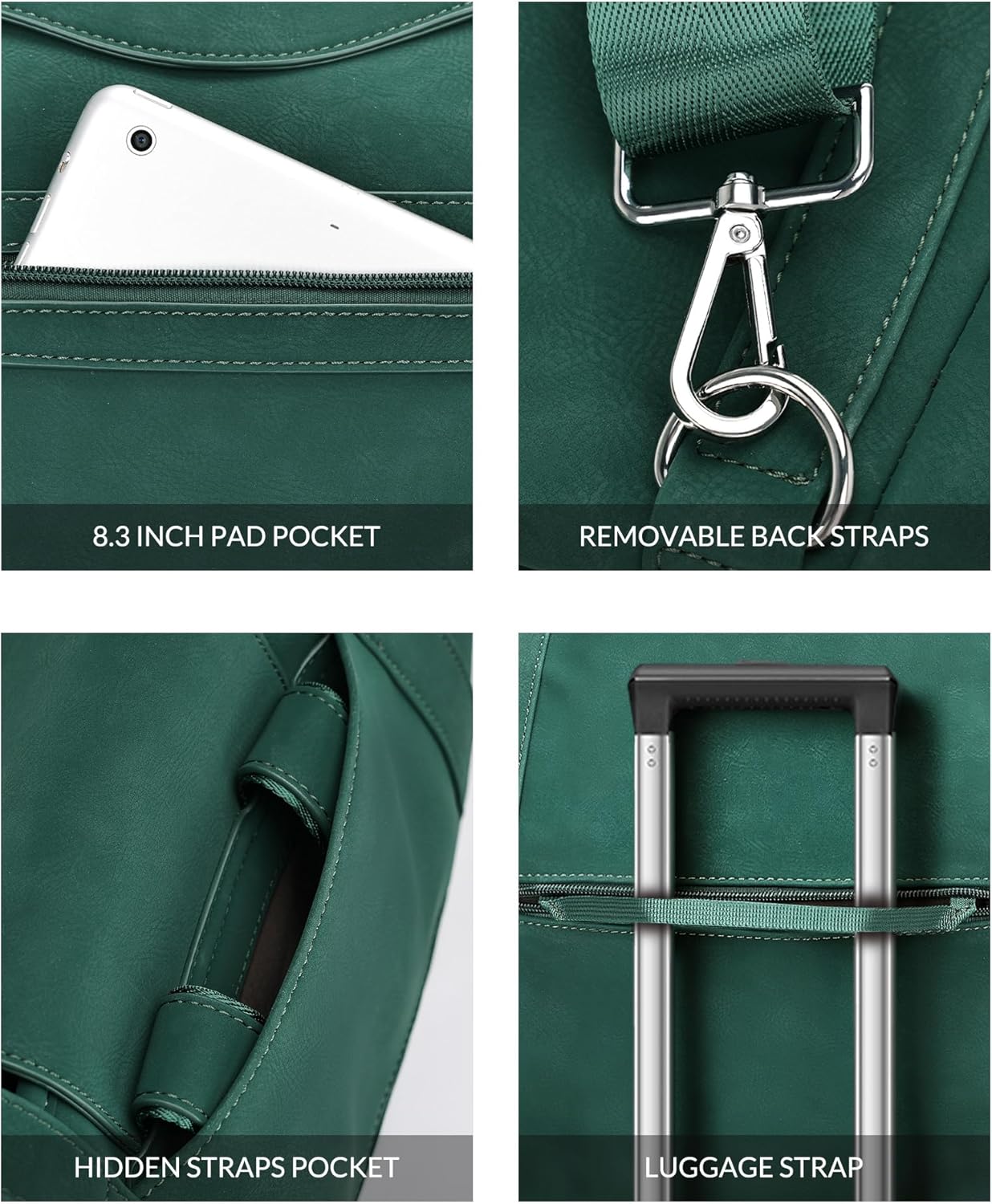 Laptop Bag for Women Designer Leather Laptop Backpack Purse, 16 inch Computer Tote Bags for Work Travel with Satchel Purse Green