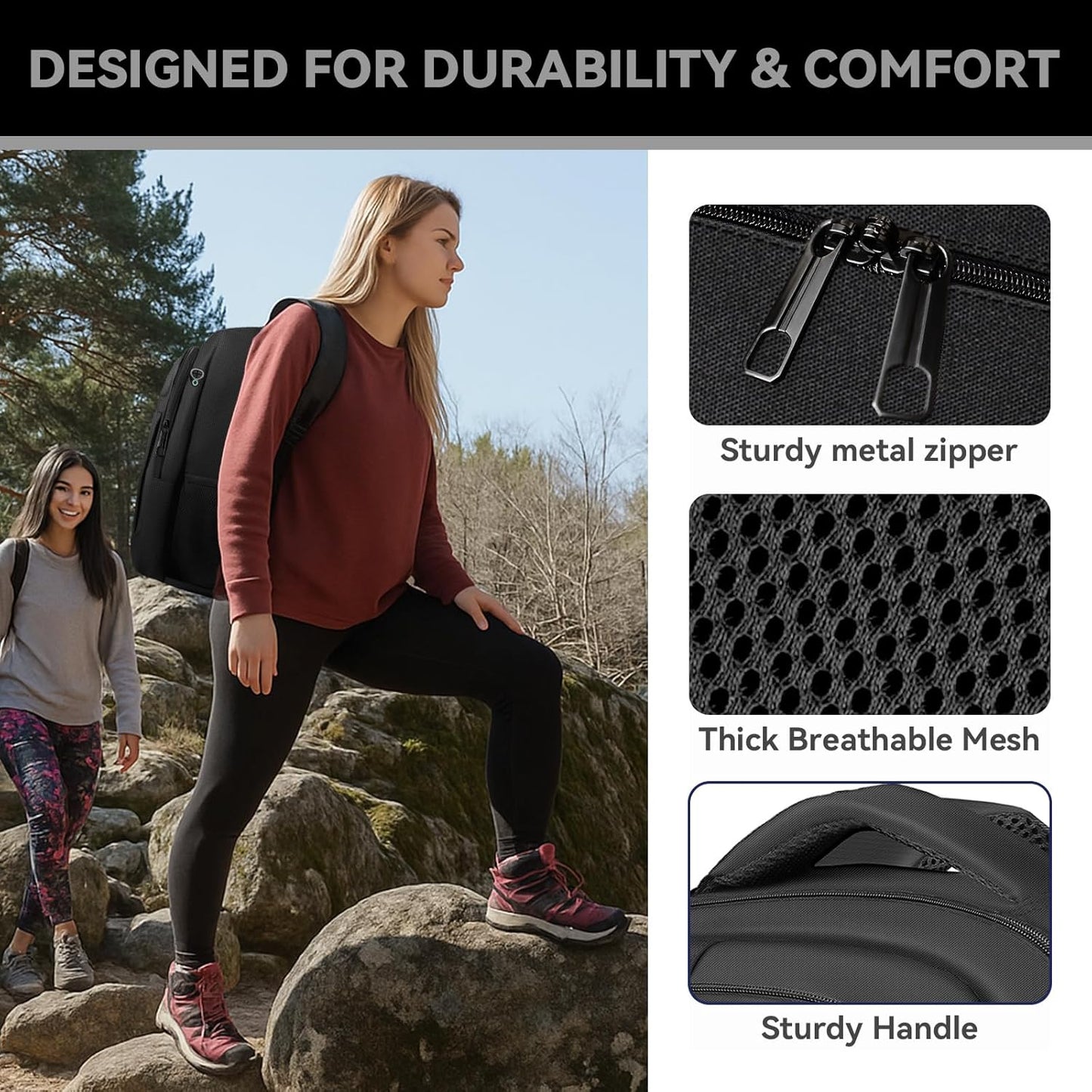 Extra Large Travel Laptop Backpack, 18.4 Inch Laptop Backpack Airline Approved, Business Anti Theft Sturdy Work Computer College High School Backpack Bag Fits 18 Inch Notebook for Men Women, Black