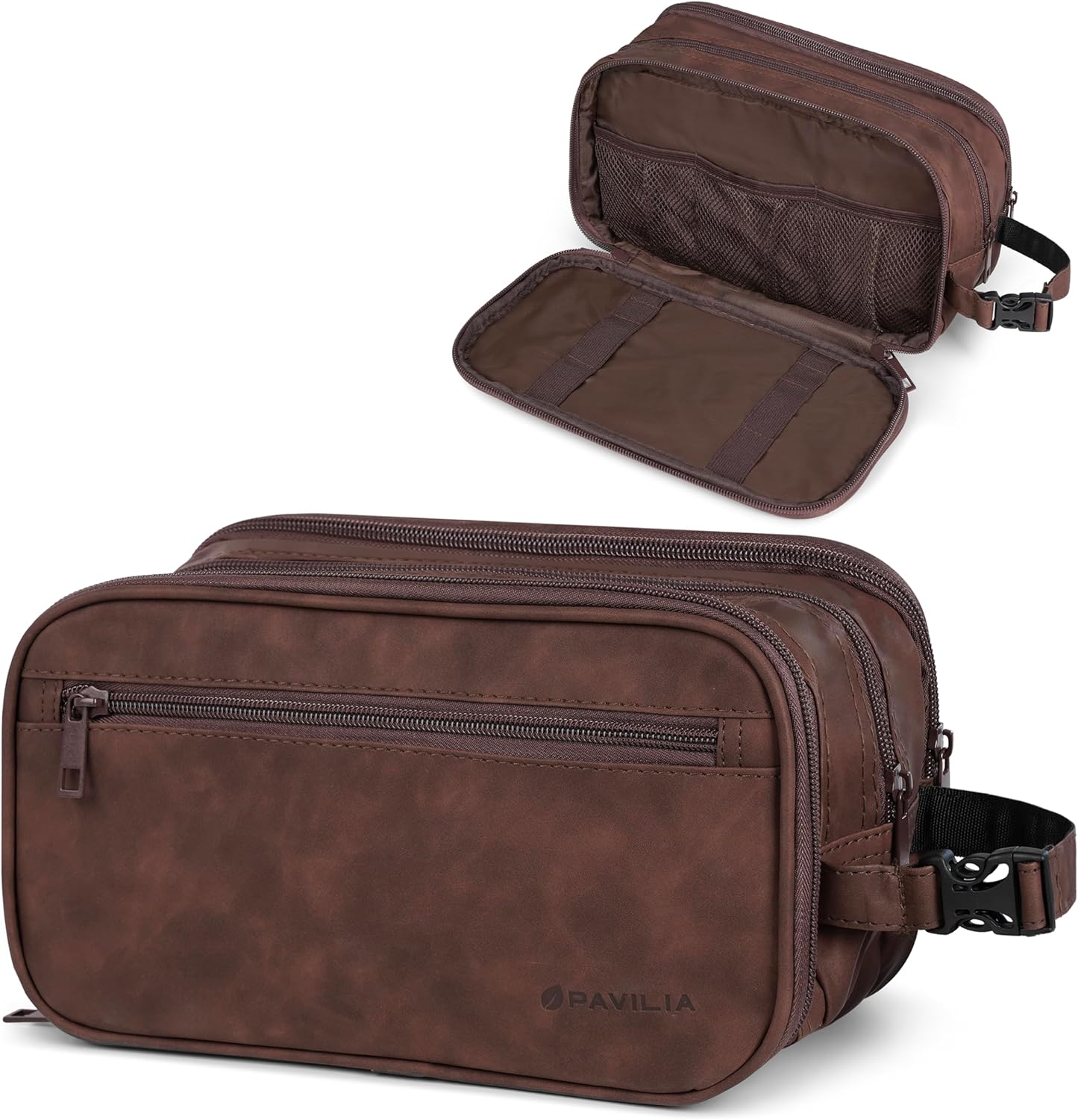 PAVILIA Toiletry Bag for Men, Travel Pouch Essentials Shaving Dopp Kit, Travel Bag Toiletries