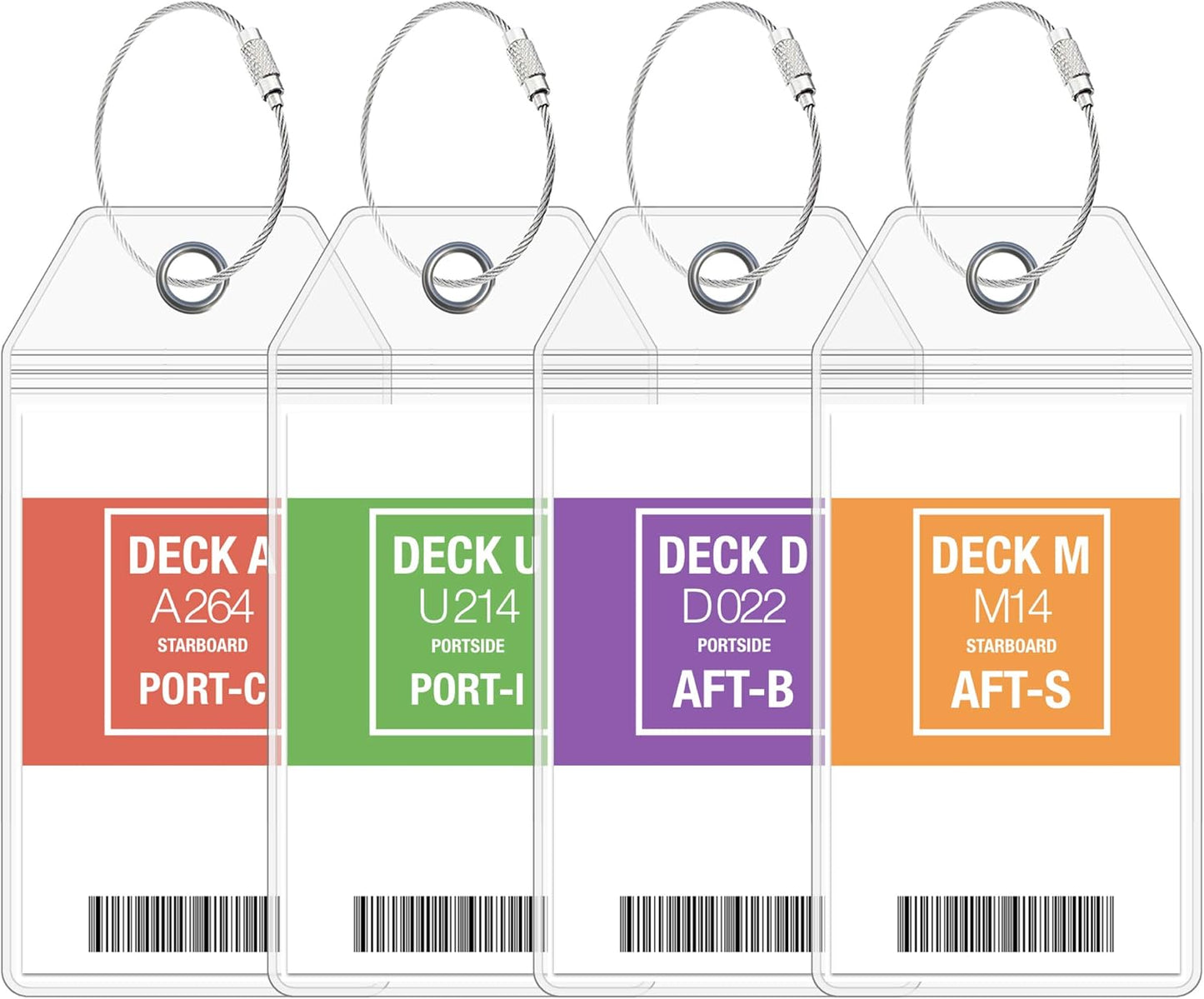 Cruise On Cruise Luggage Tag Holde [4 Pack] - Fits All Carnival & Seabourn Ships & Tags - Cruise Essentials 2025 & 2026 - Waterproof & Clear Luggage Tags