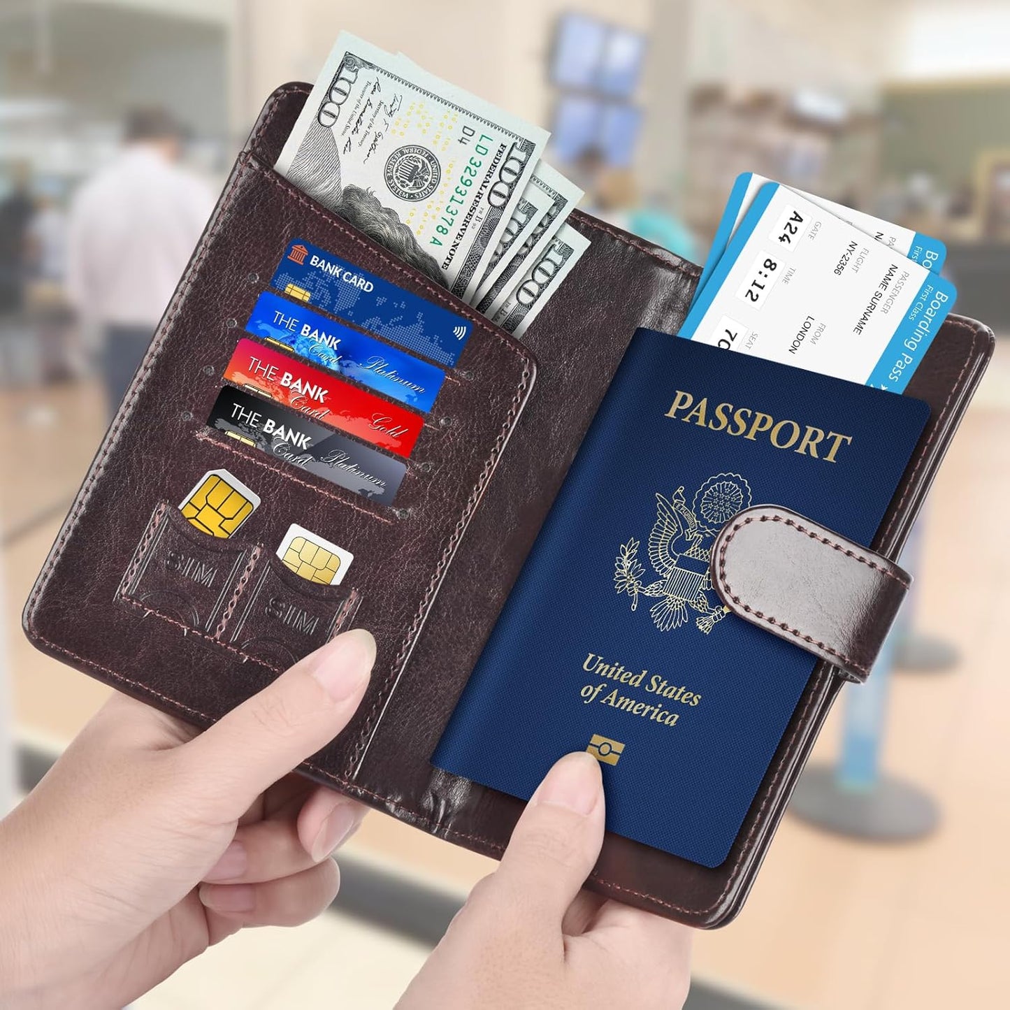 Herain Passport Holder for Travel Cruise Essentials, Passport Cover Wallet Case Women Men, RFID Passports Book Holders Travels Gifts Must Haves Accessories