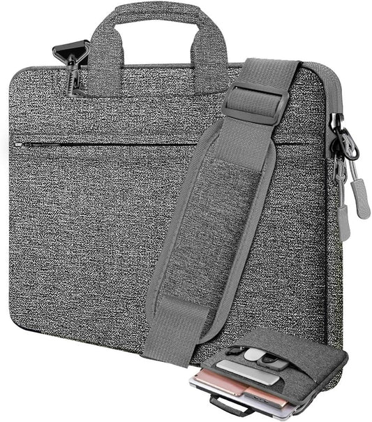 Laptop Shoulder Bag 17.3 inch Case, Durable Shockproof Protective Briefcase with Multi-Pockets Compatible with Most 17-17.3 inch HP Acer Dell Lenovo ASUS MSI Notebooks,Dark gray