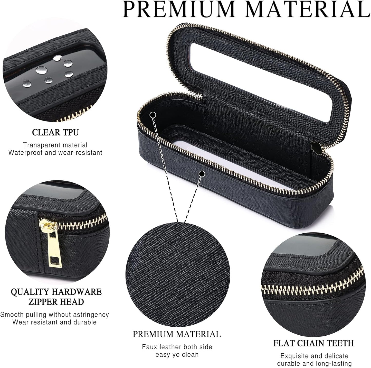 Clear Travel Makeup Bag with Brush Case Portable Transparent Cosmetic Bag and Toiletry Bag