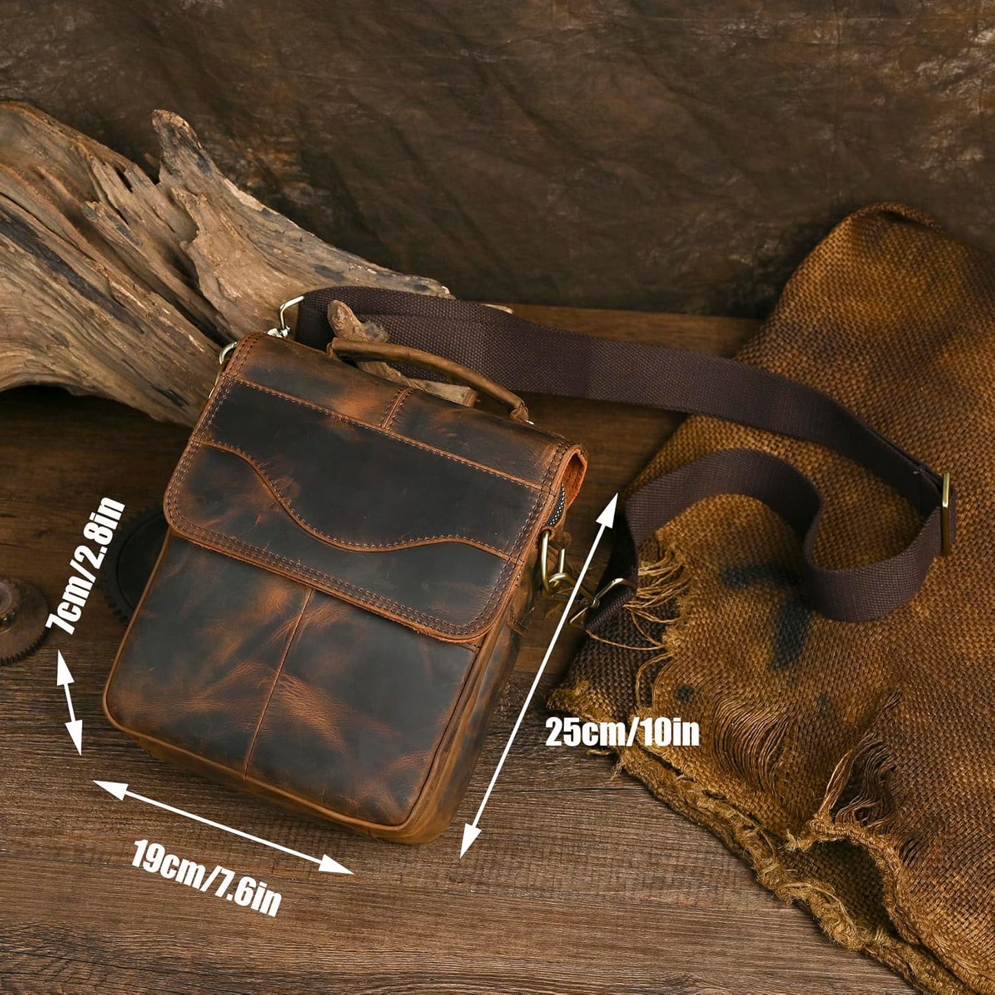 Canvas + Genuine Leather Travel A4 Tote Satchel Messenger Cross-body One Shoulder Bag For Men Male FB144