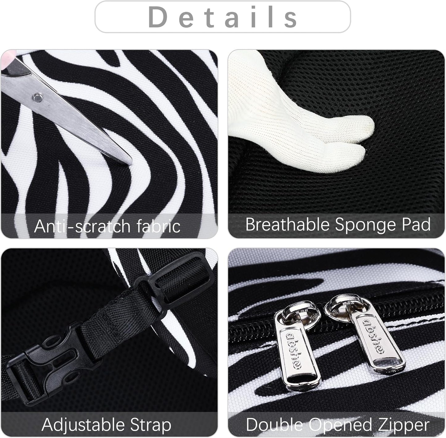 abshoo Lightweight Kids Backpack For School Teen Girls Bookbag Kindergarten Elementary School Bags (Zebra Black)