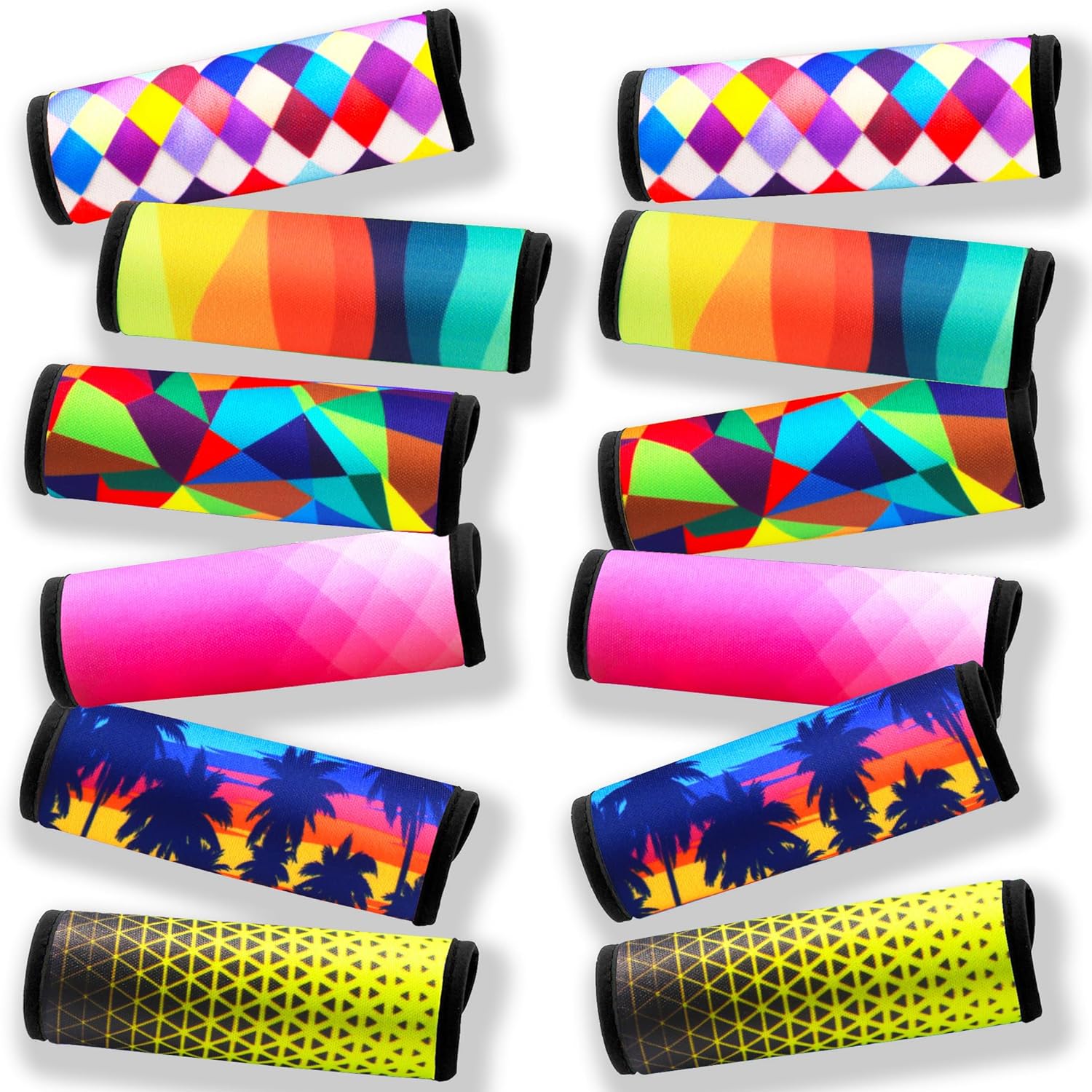 Luggage Handle Wrap 12 Pack-Bulk Luggage Handle Wraps for Suitcases Neoprene Handle