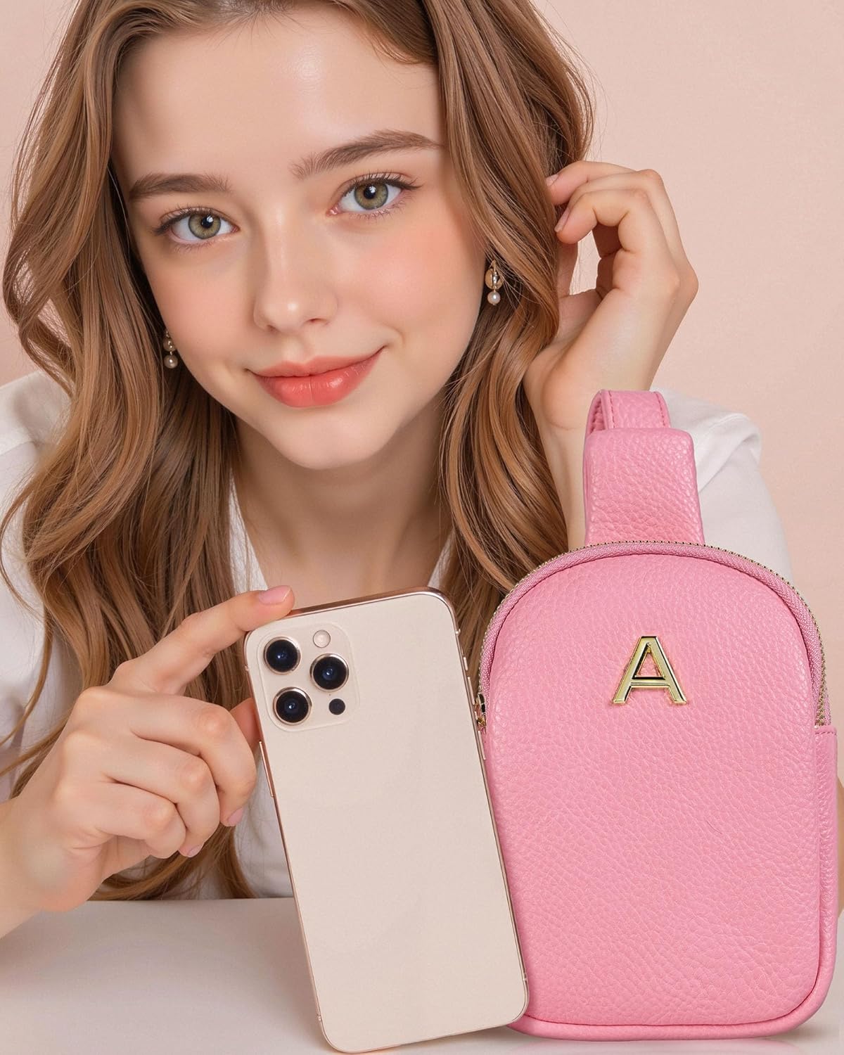 Birthday Gifts for 8 9 10 11 12 13 14 15 16 17 18 19 Year Old Girls, Monogram Crossbody Bags for Women Girls, Mini Lightweight Cross Body Purse, Cute Trendy Travel Fanny Pack with Letter