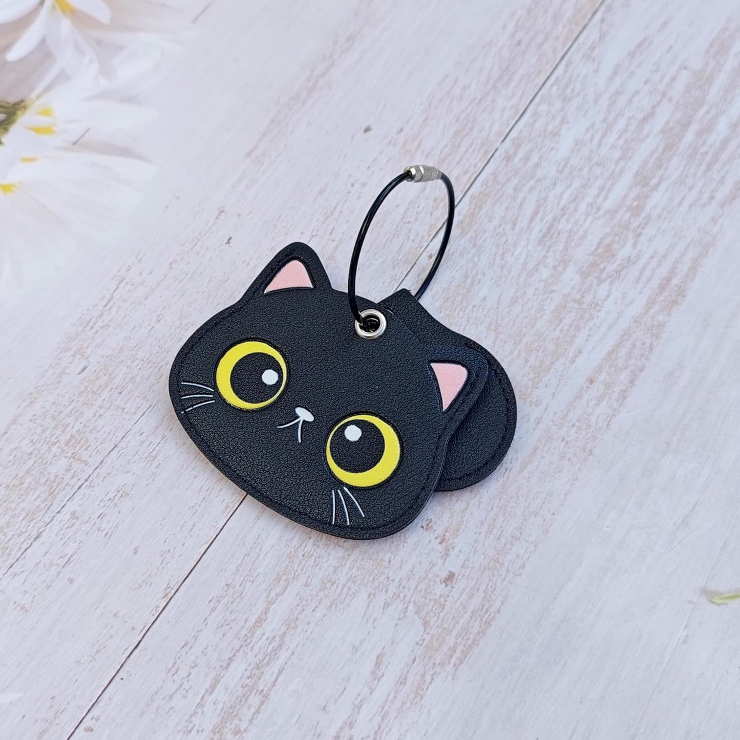 Luggage Tags for Suitcases, Faux Leather Cute & Funny Travel Suitcases Tag with ID Label,Stainless Steel Loop